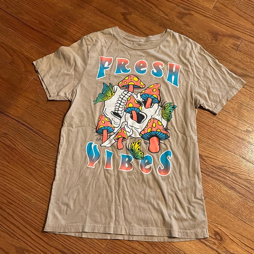 Fresh Vibes skull boho top mushrooms trip